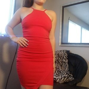 Red mini dress